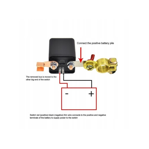 Comutator deconectare baterie auto cu telecomanda 12V 200A antifurt [4]