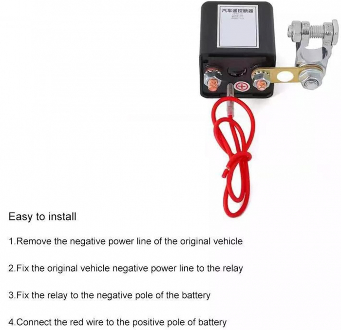 Comutator deconectare baterie cu telecomandă, securitate ridicată, 24V 200A, potrivit pentru mașini [3]