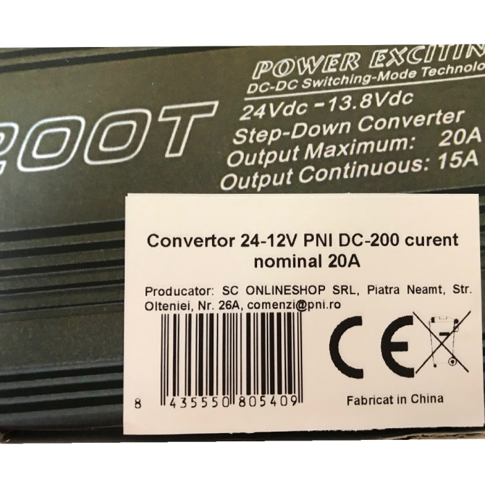 Convertor 24-12V PNI DC-200 curent nominal 20A [7]