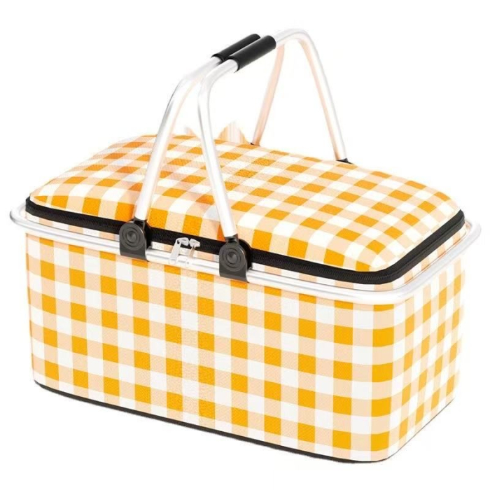 Cos de Picnic Pliabil 30L - Termoizolant, Cadru Aluminiu, Capac cu Fermoar pentru Camping, Excursii si Cumparaturi [5]