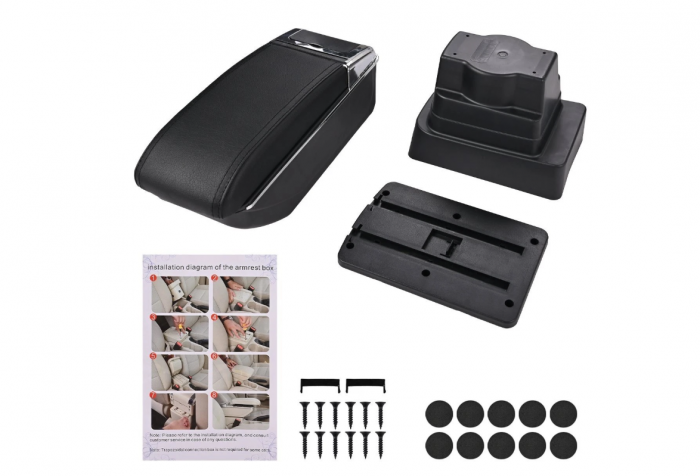 Cotiera  piele ecologicat dedicate Opel Astra J 2009-2018 MK4  + kit cu compartiment [3]