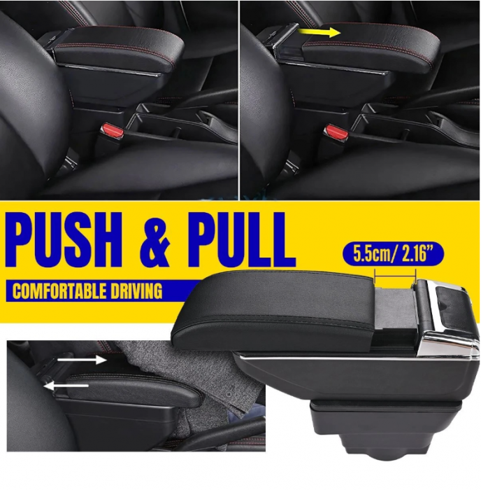Cotiera  piele ecologicat dedicate Opel Astra J 2009-2018 MK4  + kit cu compartiment [4]