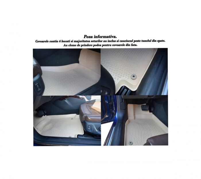Set Covorase cauciuc stil tavita BEJ BMW Seria 7 E38 scurt 1994-2001 [3]