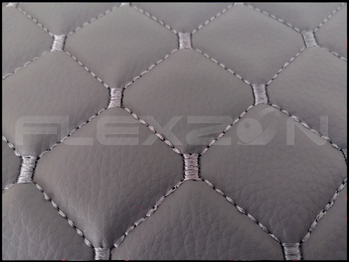 Covorase Auto din Piele Ecologica pentru MAN TGX, Cutie Automata, Cutie Mica, Un Sertar, Matlasate, Premium, Culoare Gri cu Cusatura Gri [2]