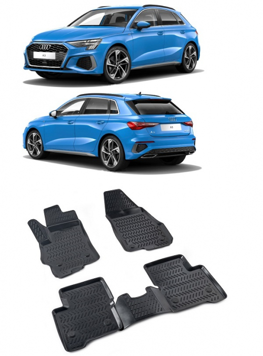 Covorase cauciuc stil tavita dedicate Audi A3 8Y (2021-2022) [1]