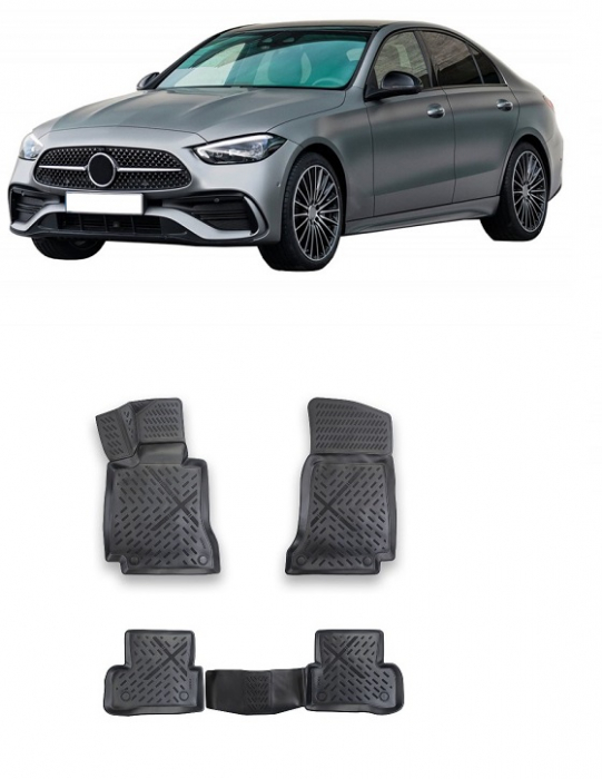 Covorase cauciuc premium stil tavita Mercedes Clasa C W206 2021 [1]