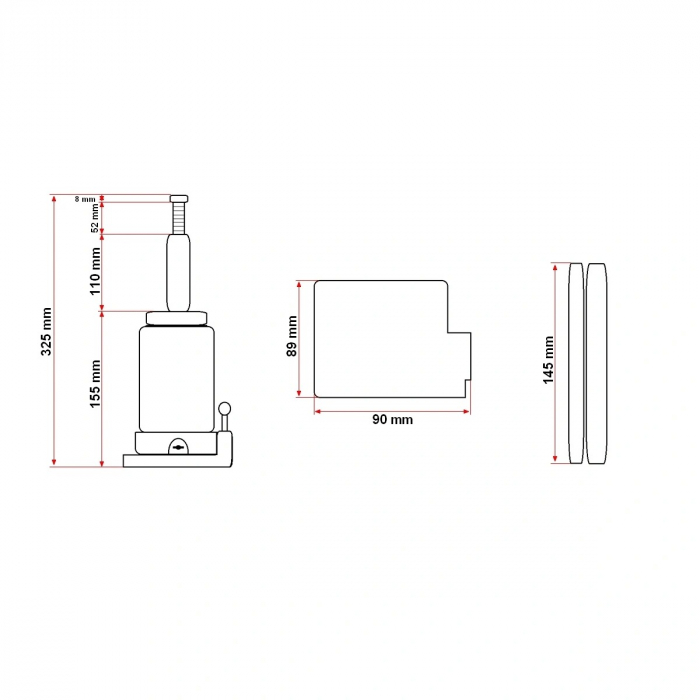 Cric hidraulic 3 tone 163 mm [8]