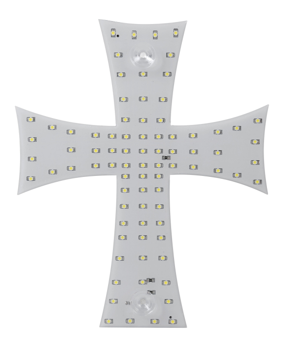 Cruce luminoasa Alb autoturism si camion, 84 LED-uri, 12-24V prindere cu ventuze, 23 x 25 cm [6]