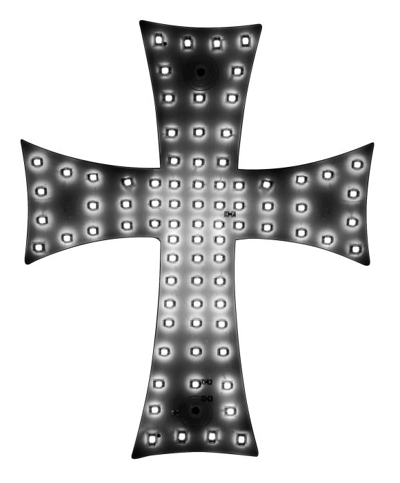 Cruce luminoasa Alb autoturism si camion, 84 LED-uri, 12-24V prindere cu ventuze, 23 x 25 cm [2]