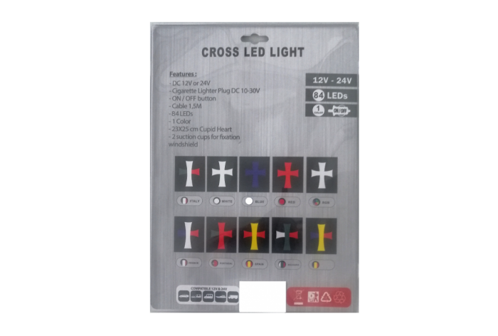 Cruce luminoasă cu 62 LED-uri RGB 12V - 24V (dimensiuni 245 x 200 mm) [5]
