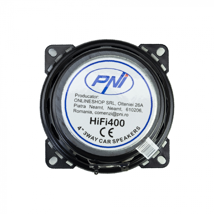 Difuzoare auto coaxiale PNI HiFi400, 80W, 4 Ohm, 10 cm, 3 cai, Injection Core cu diametru 100mm, set 2 buc [7]