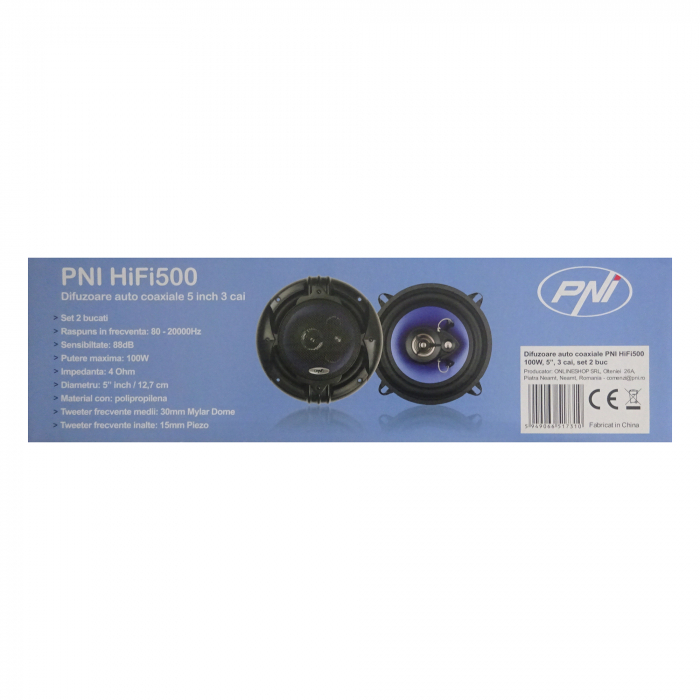 Difuzoare auto coaxiale PNI HiFi500, 100W, 12.7 cm, 3 cai, set 2 buc [2]