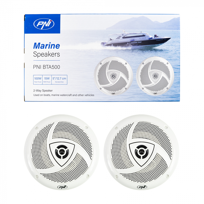 Difuzoare coaxiale pentru barci PNI BTA500 100W, 12.7 cm, set 2 buc [1]
