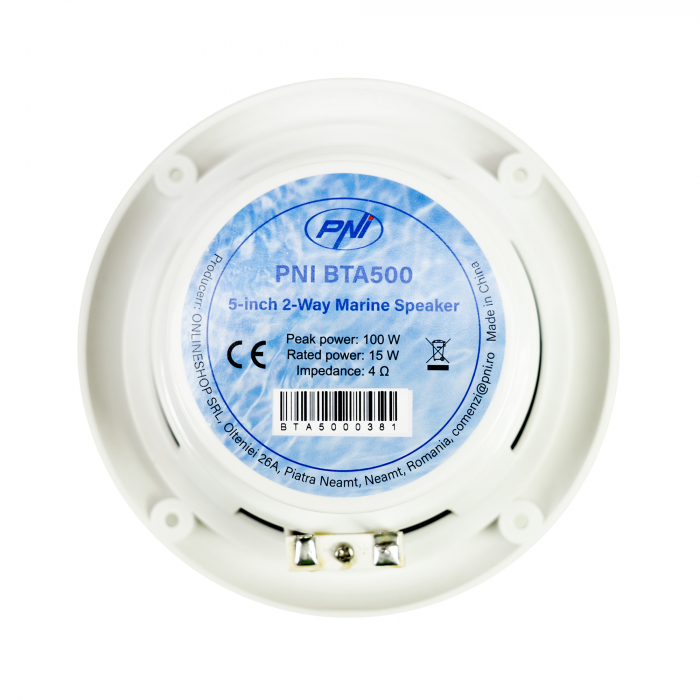 Difuzoare coaxiale pentru barci PNI BTA500 100W, 12.7 cm, set 2 buc [10]