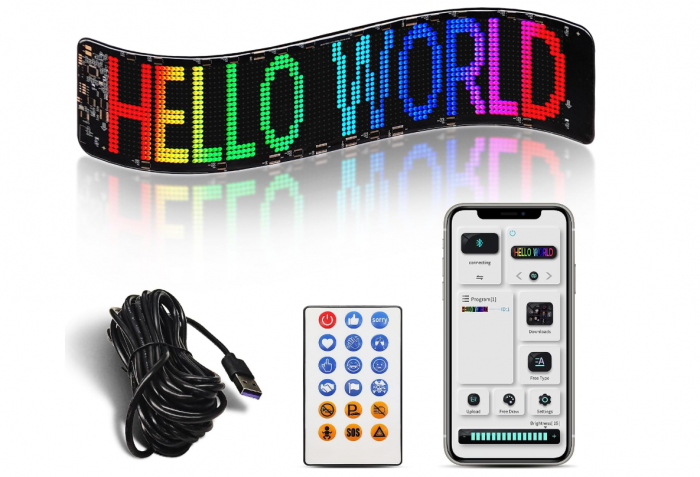 Display LED programabil flexibil pentru mașină cu telecomandă 59cm х 12cm [2]