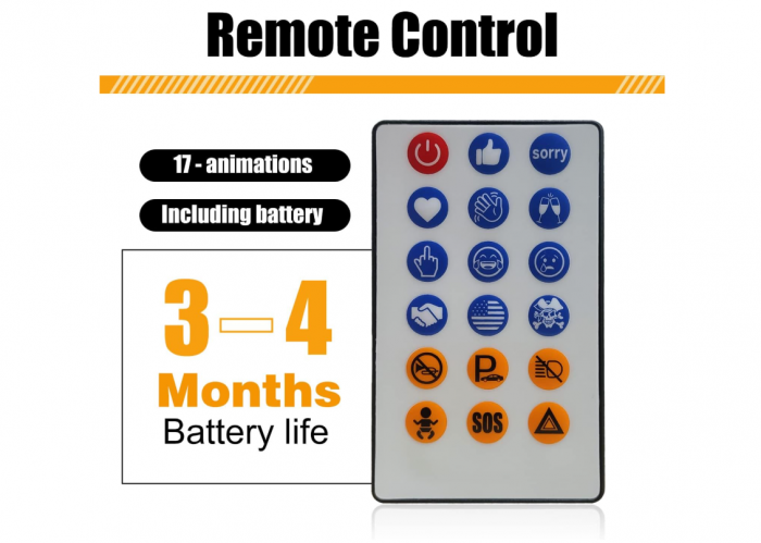 Display LED programabil flexibil pentru mașină cu telecomandă 59cm х 12cm [7]