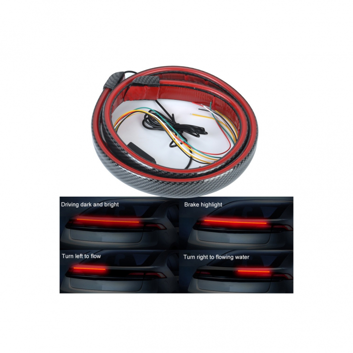 Eleron porbagaj / luneta cu LED , functii de pozitie , stop pe frana si semnalizare - Carbon  12V [7]