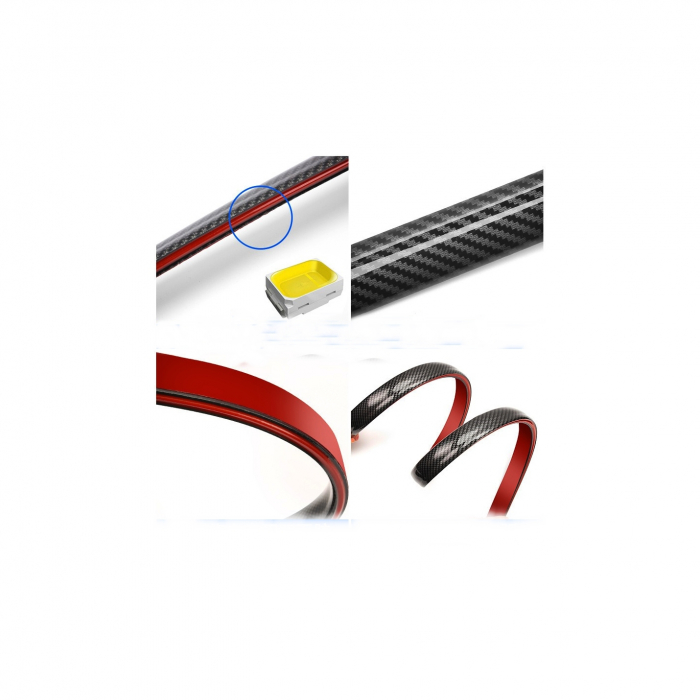 Eleron porbagaj / luneta cu LED , functii de pozitie , stop pe frana si semnalizare - Carbon  12V [4]