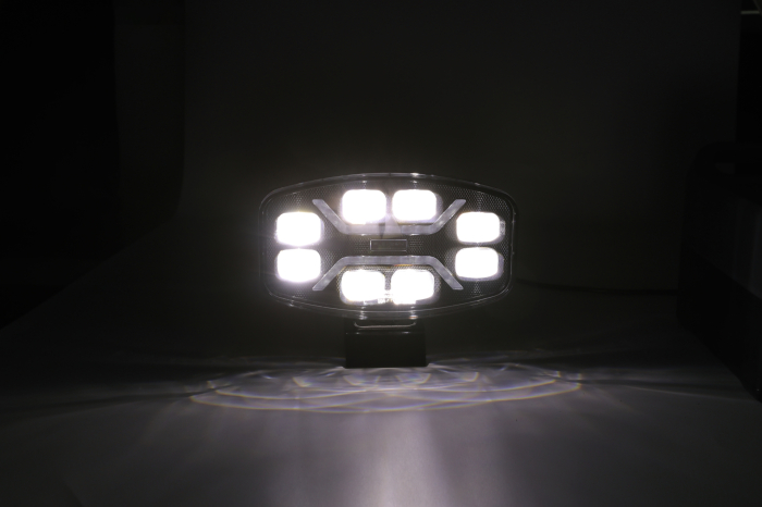Far LED cu functie DRL, lumina alba/galbena 12-24V, pentru jeep, camion, utilaje agricole si altele [9]