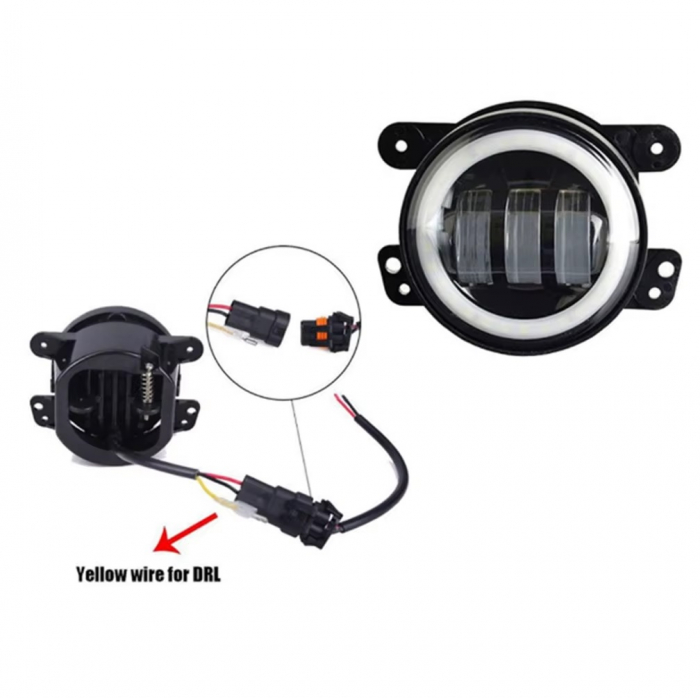 Set proiectoare ceață Dacia Duster (2010–2013) LED cu DRL și semnalizare, 30W, 12-24V lumină alb-galbenă, Ø 98 mm, H11 - set de 2 bucăți - Copie [10]