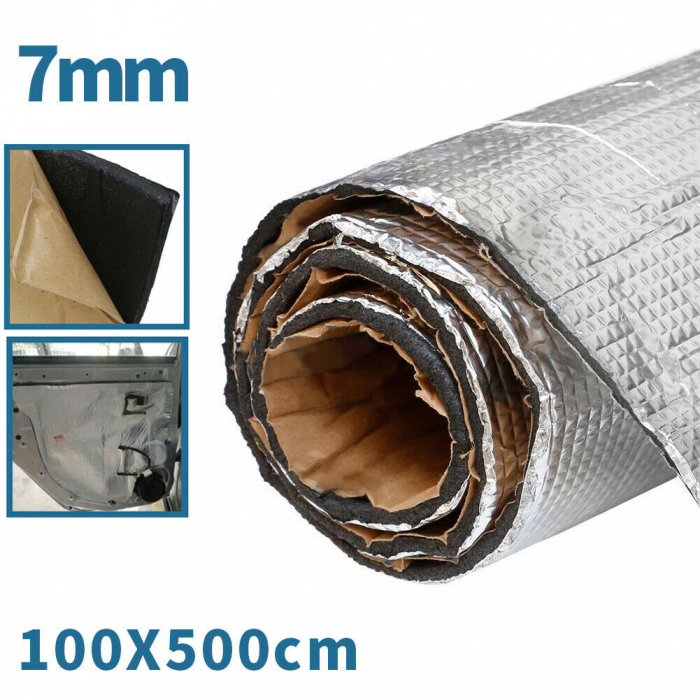 Folie de Izolare Fonica, Termoizolatoare, pentru Masina, Autobuz, Camion, 100 x 500 cm, 7mm Grosime [17]