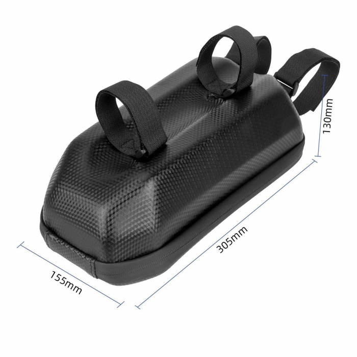 Geanta impermeabila si rezistenta la apa pentru trotineta 4L, carcasa dura Piele/EVA - Negru [2]