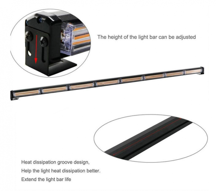 Girofar LED 120cm 12-24V, 144W, 9 Мoduri de Iluminare [2]