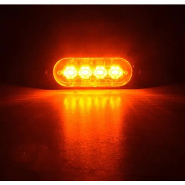 Stroboscop Led 12/24V, Galben, 4 Leduri, Blitz 2 Functii, 97mm/28mm [2]