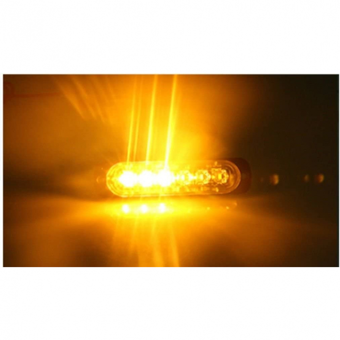 Lampa  Led  Stroboscopica 12/24V, Galben, 6 Leduri, Blitz 2 Functii, 110mm/29mm [4]