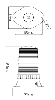 Girofar omologat U.E. cu 24 SMD 5730 12-24V lumina portocalie. COD:ART-HD005 [2]
