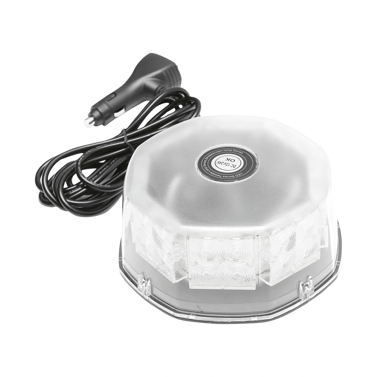 Girofar  rotund 12/24V cu 32 SMD-uri lumina galbena si prindere magnetica [4]