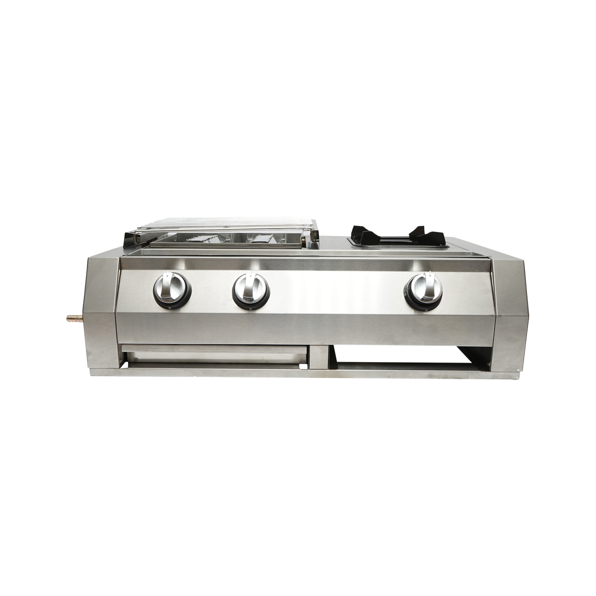 Gratar camping cu grill 2 arzatoare si 1 zona de gatit 676x400x185mm [4]
