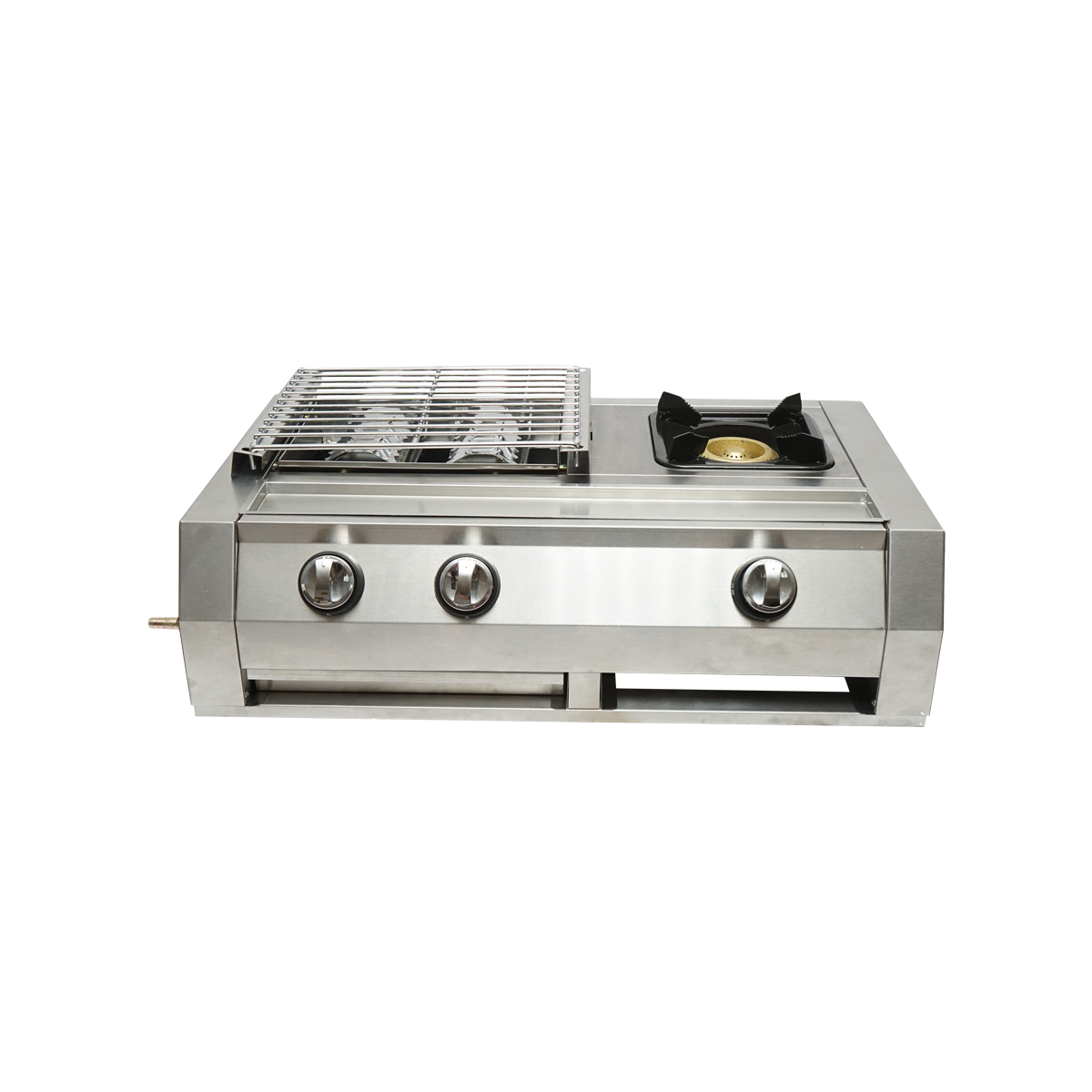 Gratar camping cu grill 2 arzatoare si 1 zona de gatit 676x400x185mm [2]