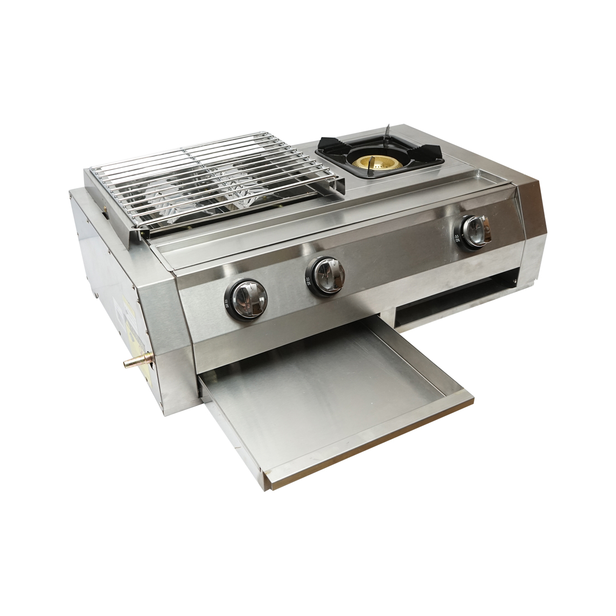 Gratar camping cu grill 2 arzatoare si 1 zona de gatit 676x400x185mm [1]