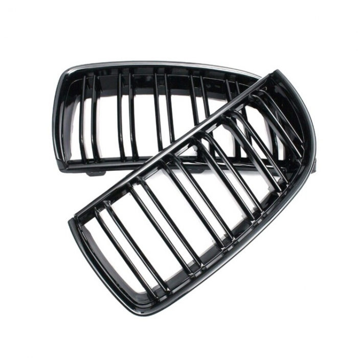 Grile Centrale Duble Pentru BMW Е90 Е91 05-08 Inainte de Facelift Lucios Negru [3]