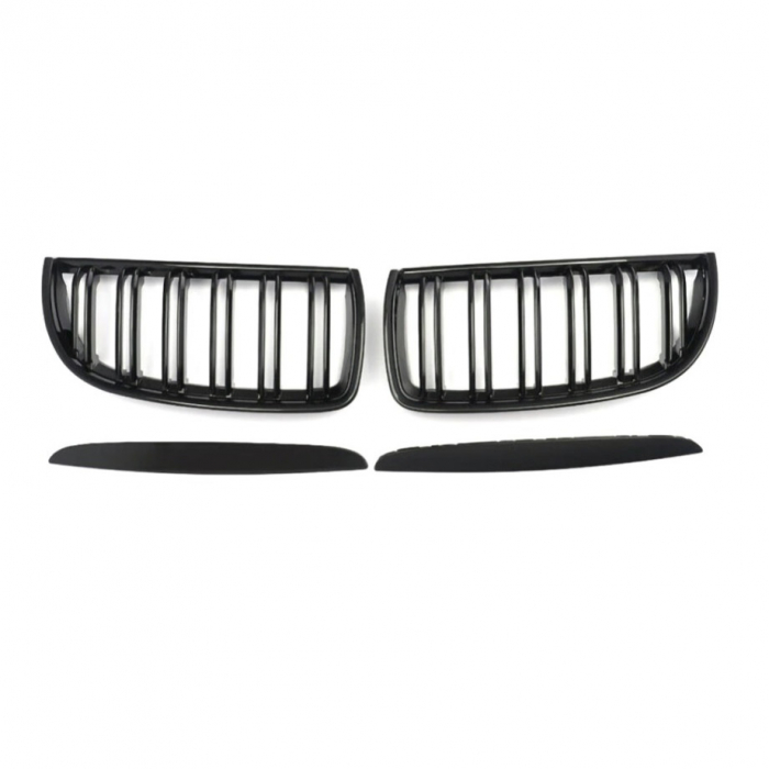 Grile Centrale Duble Pentru BMW Е90 Е91 05-08 Inainte de Facelift Lucios Negru [4]