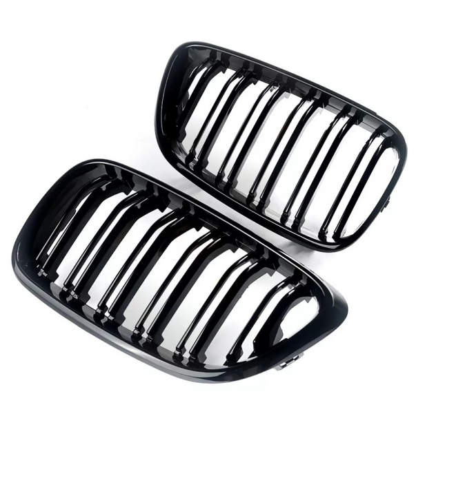 Grile duble pentru BMW F22 F23 F24 F27 E87 2012-2018 lac negru lucios [8]