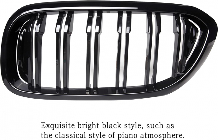 Grile duble pentru BMW Seria 5 G30 G31 G38 520i, 523i, 528i, 530i, 535i, 550i, 520d, 530d, 530e, 530eX, 530iX, 550iX (xDrive), 540dX 2017-2019 Luciu Negru [4]