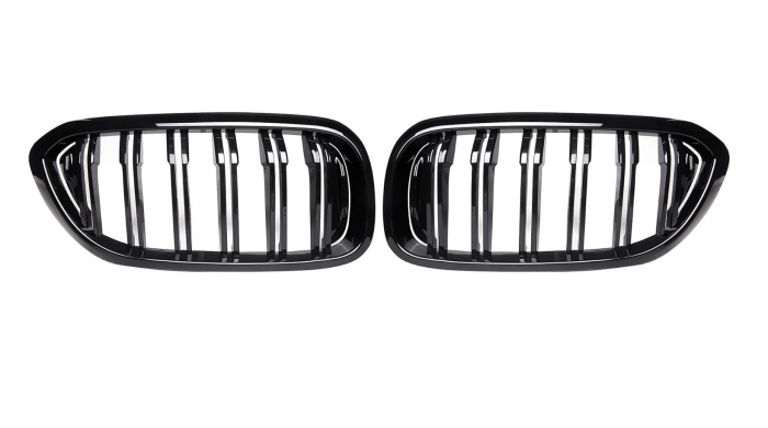 Grile duble pentru BMW Seria 5 G30 G31 G38 520i, 523i, 528i, 530i, 535i, 550i, 520d, 530d, 530e, 530eX, 530iX, 550iX (xDrive), 540dX 2017-2019 Luciu Negru [6]