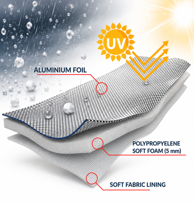 Husa Antigrindina pentru SUV L 470x178x120 cm - Protectie 5 mm Impotriva Grindinei, Ploii, Zapezii si Razelor UV [3]