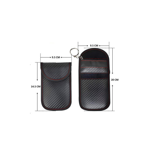 Husa cheie auto cu blocare frecventa radio, RFID Blocker, 14.5 x 9.5 cm, negru [2]