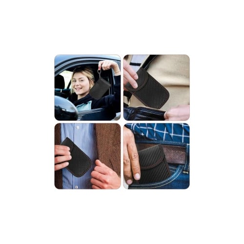 Husa cheie auto cu blocare frecventa radio, RFID Blocker, 14.5 x 9.5 cm, negru [3]