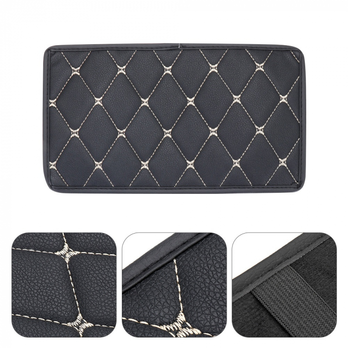 Husa Cotiera Auto Universala 29 cm x 17 cm negru cu cusaturi albe [8]