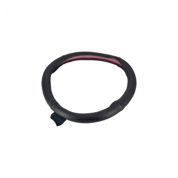 Husa volan din piele cu gaurele Marime M- culoare negru Cod: A123 [1]