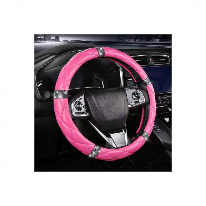 Husa volan imitatie piele marime M, diverse culori Cod: WK-1016 - Rosu [3]