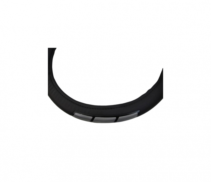 Husa volan marimea M , culoare Neagra si dunga diverse culori Cod: XSH5150 - Negru cu dunga Rosie [3]