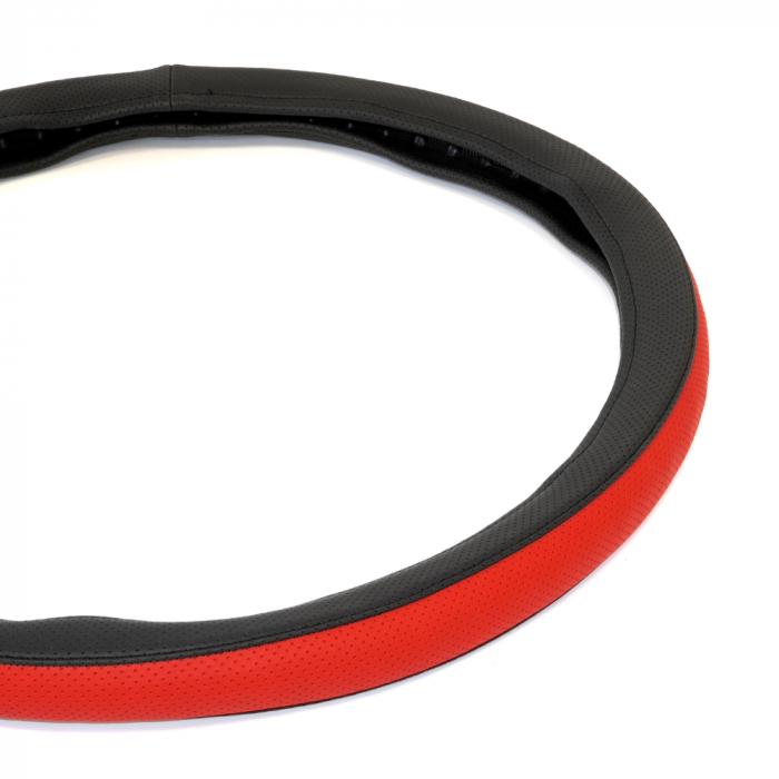 Husa Volan Piele Ecologica Rosu/Negru 40-42 Cm [3]