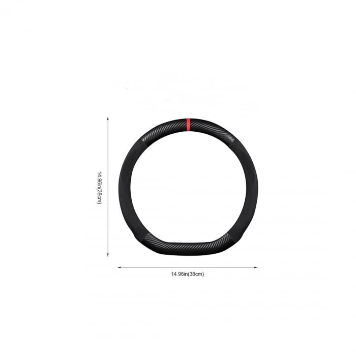 Husa volan sport tesit imitatie piele si carbon, marime M Cod: FX97 [2]