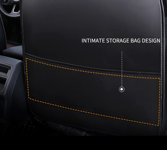 Huse Scaun Auto piele ecologica, negru albastru, 5 buc [18]