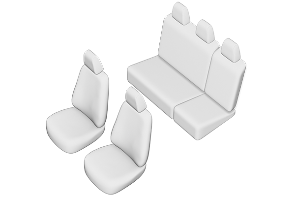 SET HUSE SCAUN UMBRELLA PENTRU FIAT DOBLO PANORAMA 5 LOCURI 2006-2013 (BANCHETA FRACTIONATA) [2]